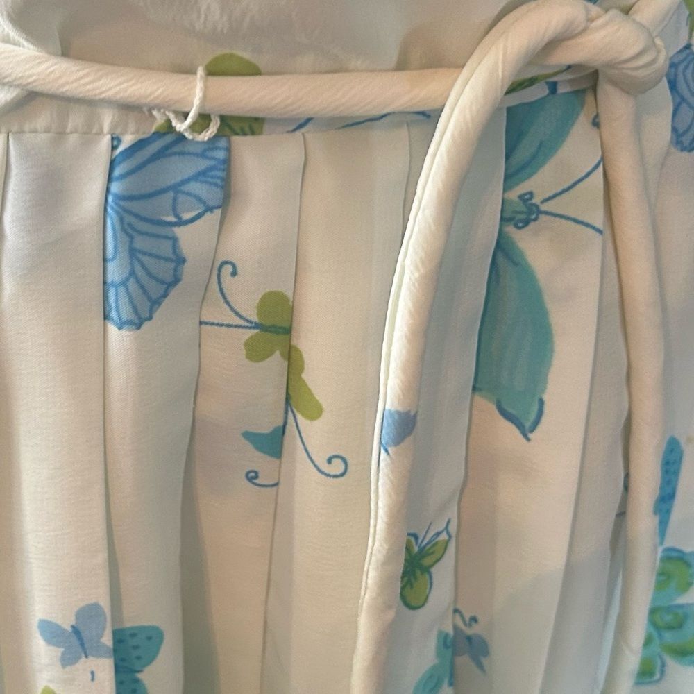 Vintage Butterfly print dress with pleated skirt - Picture 3 of 5